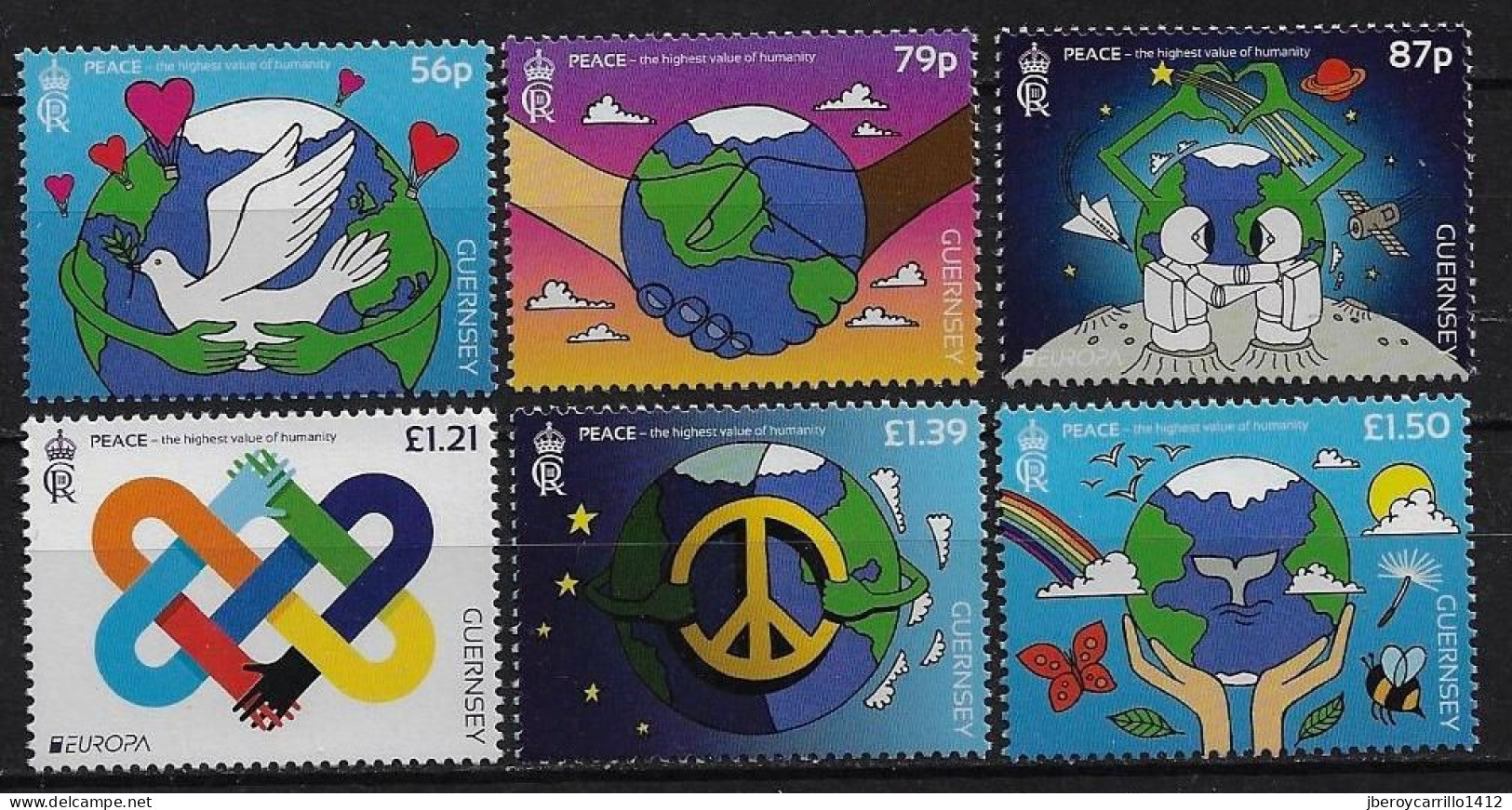 GUERNSEY - EUROPA-CEPT 2023 -"PEACE -THE HIGHEST VALUE Of HUMANITY".-  SERIE  De 6 V. - N - 2023