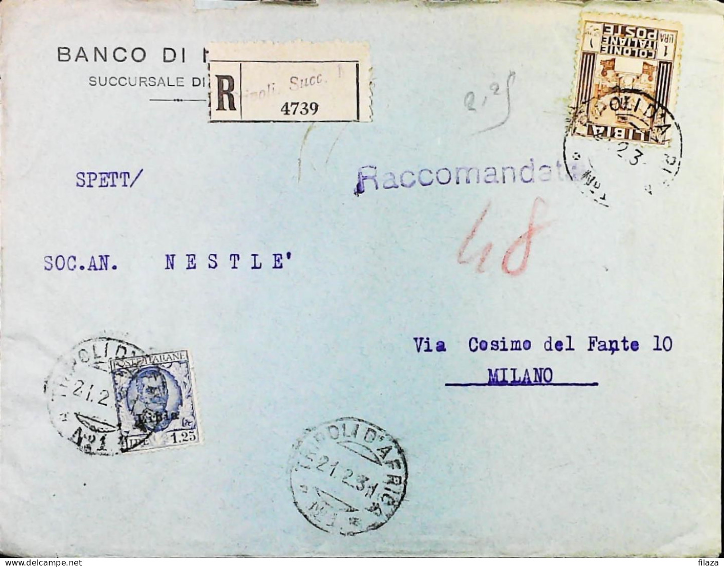 ITALIA - COLONIE -  LIBIA Lettera Raccomandata Da TRIPOLI Del 1931- S6289 - Libyen