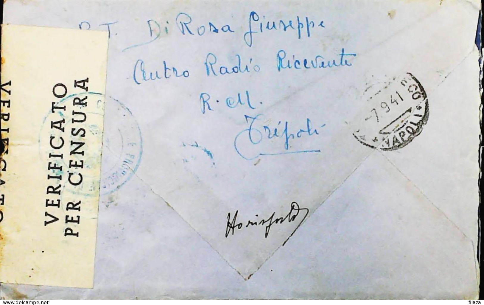 ITALIA - COLONIE -  LIBIA Lettera Raccomandata Da TRIPOLI Del 1941- S6274 - Libyen