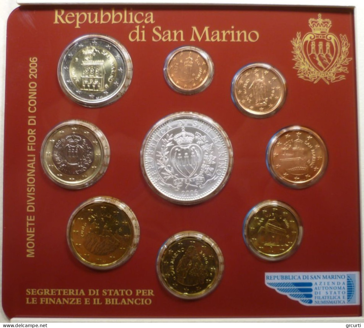 San Marino - 2006 - Serie Zecca - Con 5 € Argento "Melchiorre Delfico" - San Marino