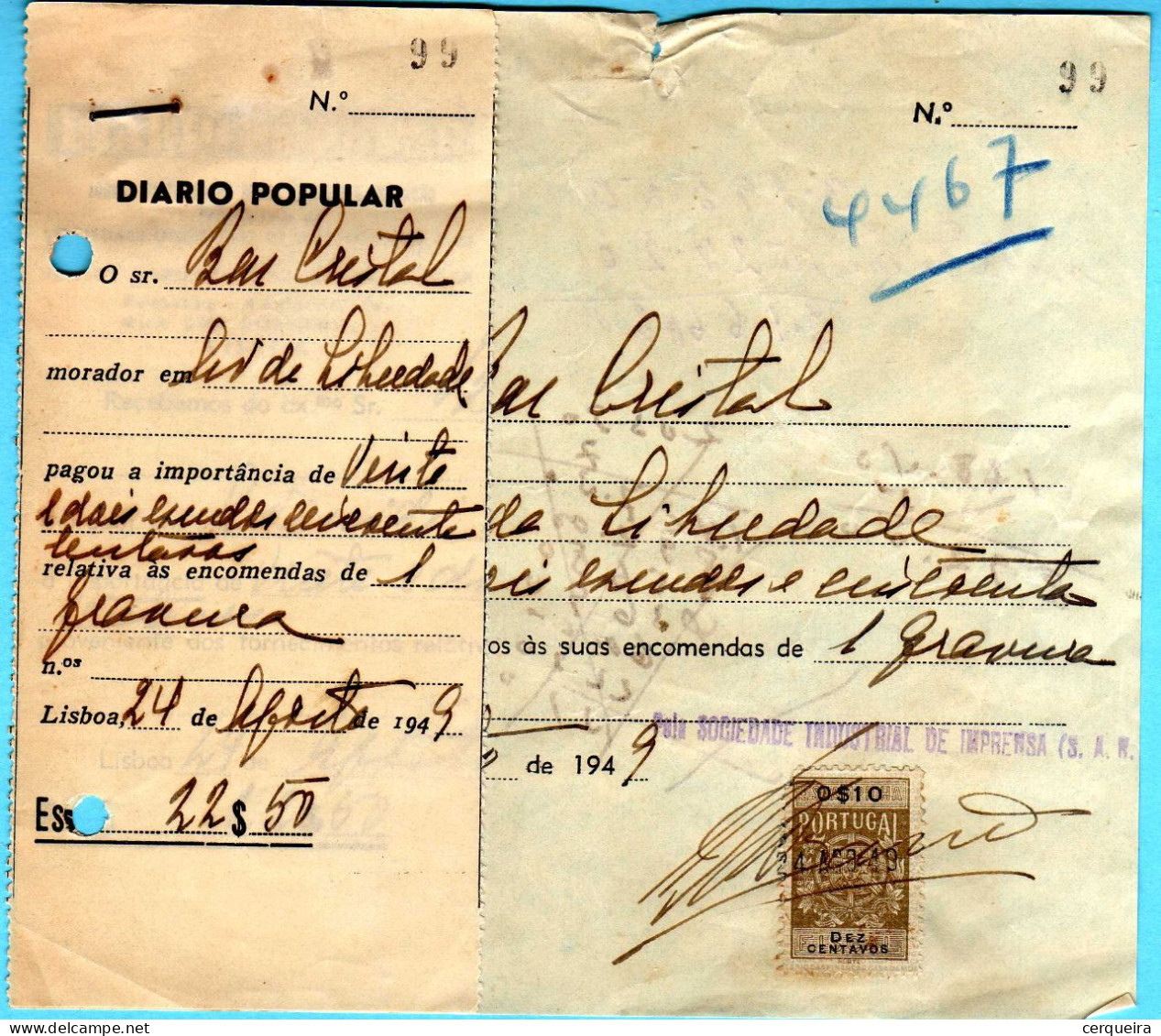 DIARIO POPULAR - Cartas & Documentos