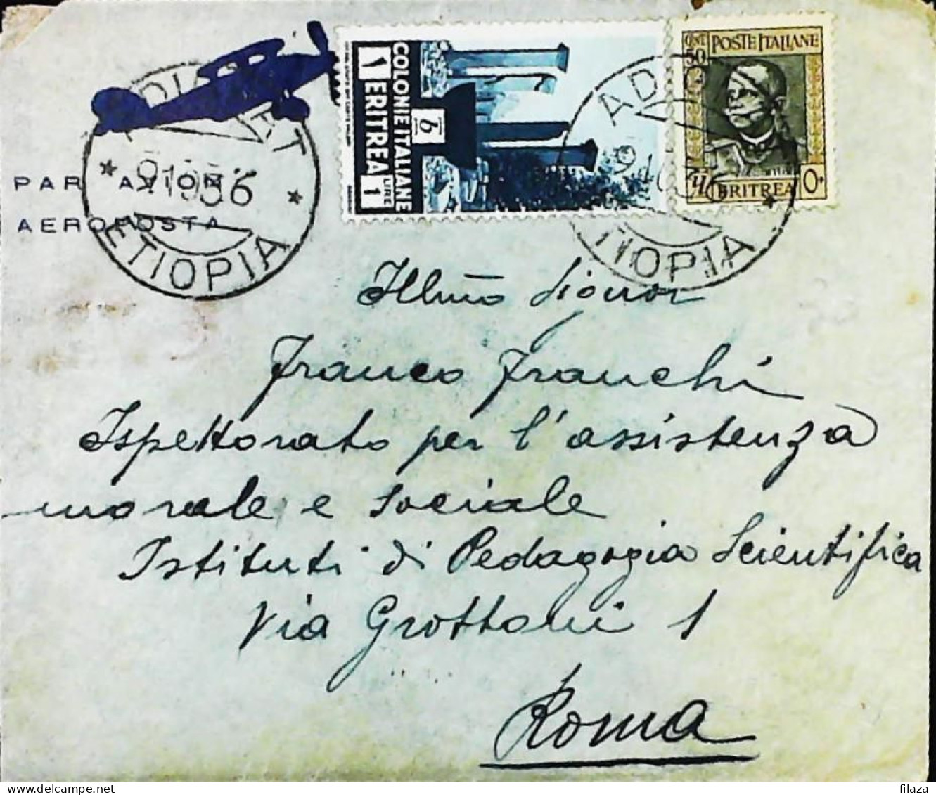 ITALIA - COLONIE ERITREA Lettera Da ADIGRAT 1936 - S6486 - Erythrée