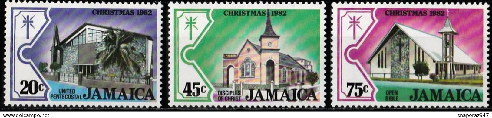 1982 Giamaica Jamaica Christmas Set MNH** E25 - Churches & Cathedrals