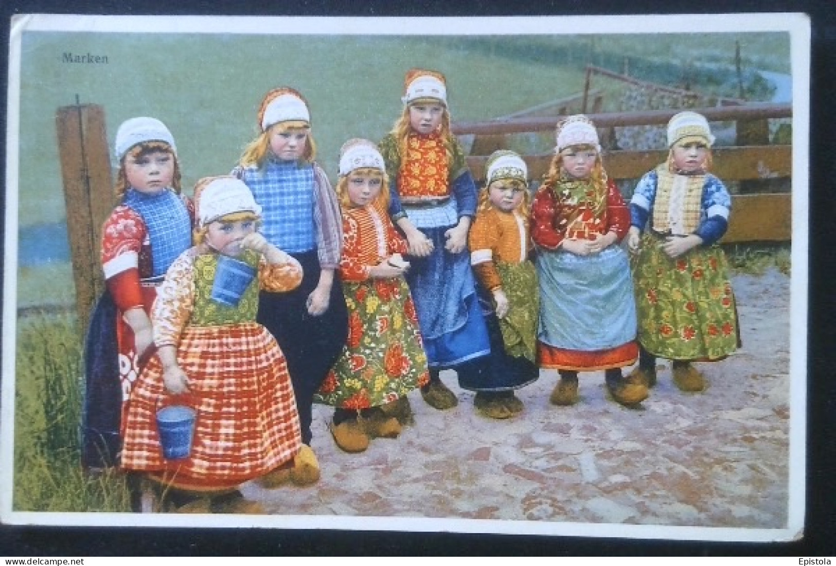 ► Cpa Couleur Nederland Pays-Bas Folklore  -   Marken Kinderen - Enfants - Fillettes - - Marken