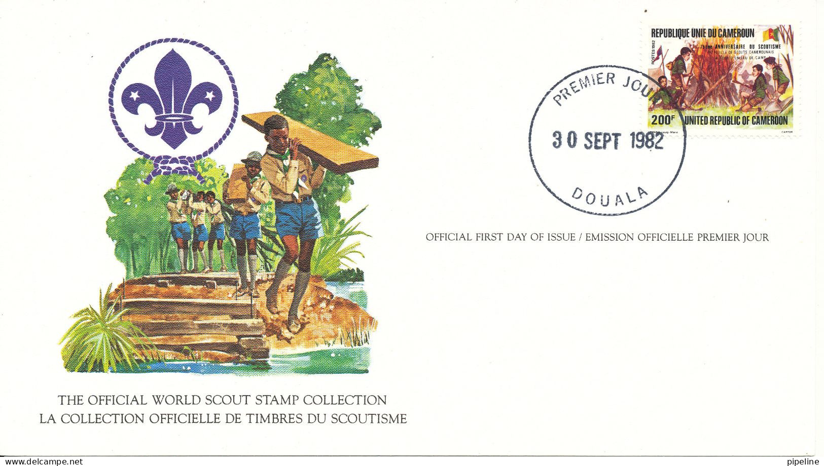 Cameroon FDC Card 30-9-1982 World Scout Stamp Collection With Nice Cachet - Lettres & Documents