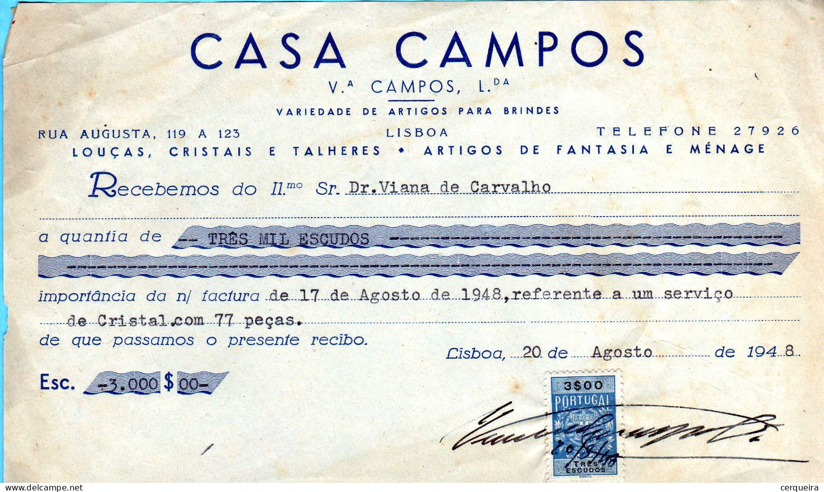 CASA CAMPOS - Lettres & Documents