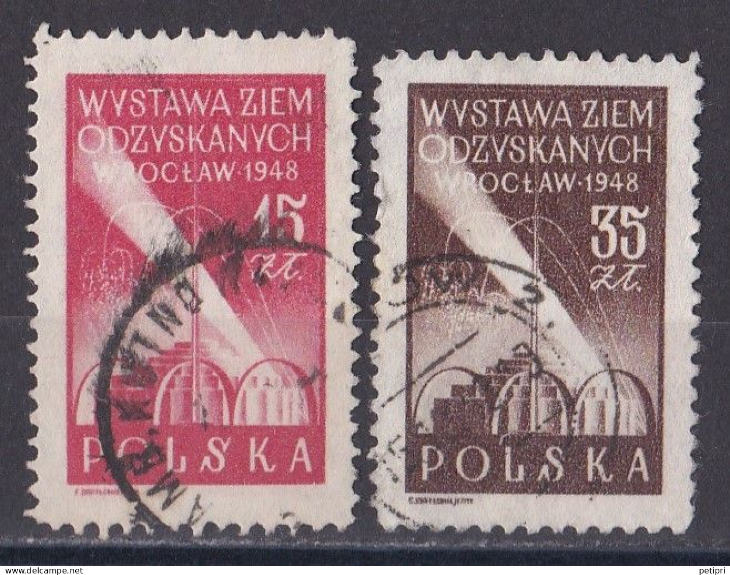 Pologne - République 1944 - 1960   Y & T N °  522  Et  524  Oblitérés - Gebruikt