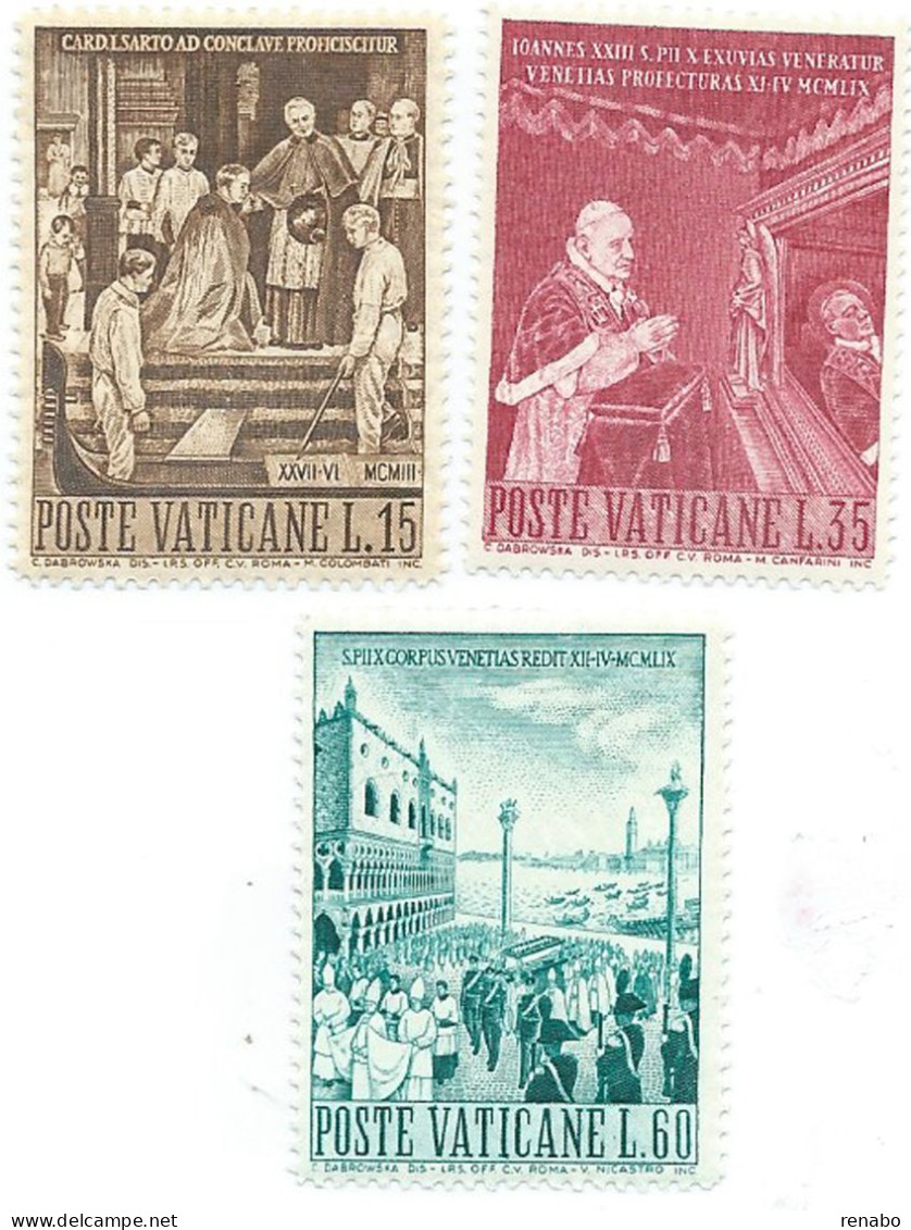 Vaticano 1960; Traslazione Della Salma Di San Pio X. Serie Completa Nuova. - Unused Stamps