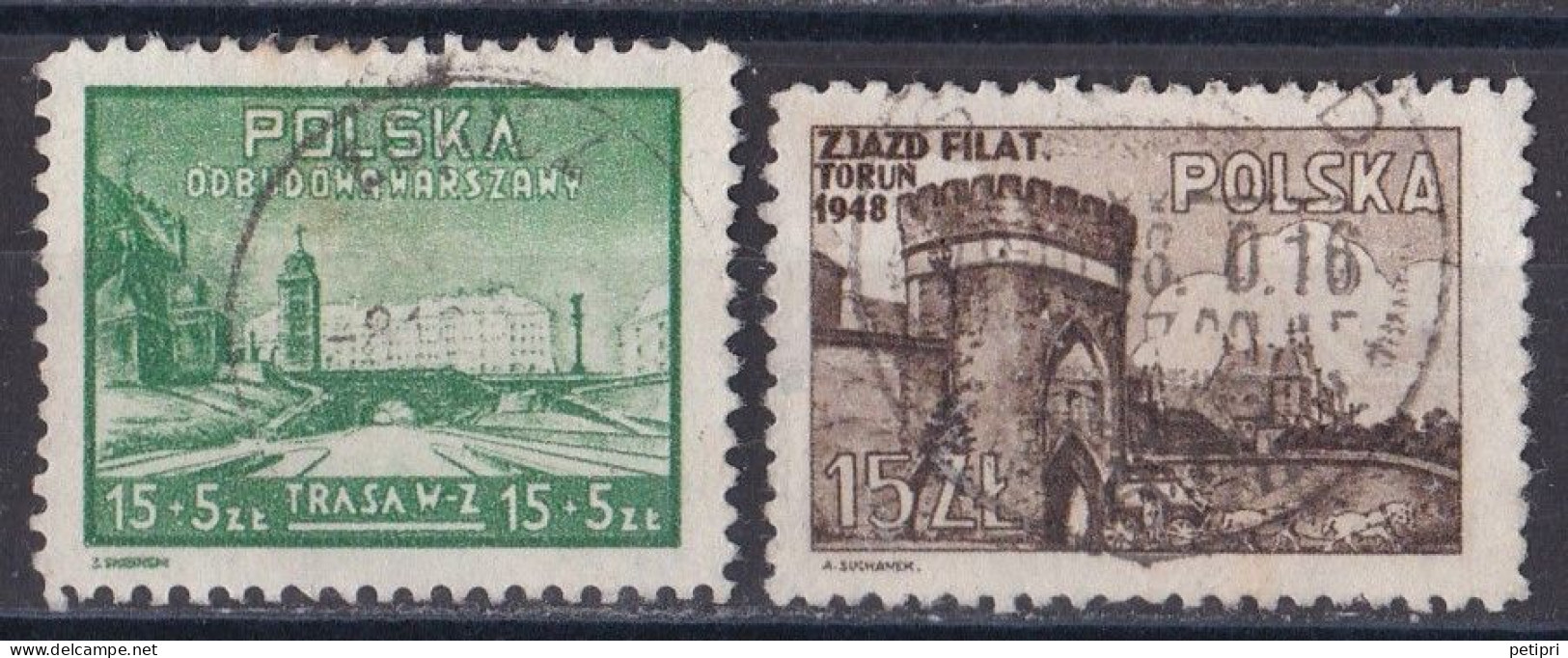 Pologne - République 1944 - 1960   Y & T N °  526  Et  527  Oblitérés - Gebruikt