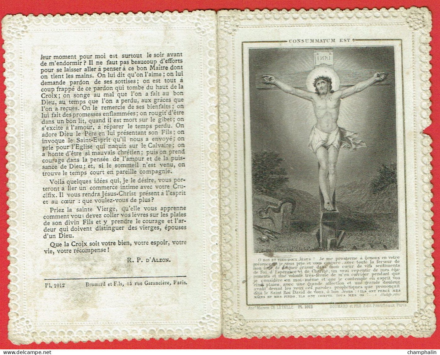 Image Pieuse - O Bon Et Très Doux Jésus - L'ami De Tous Les Jours - Carte Dentelle Canivet - Religion & Esotericism