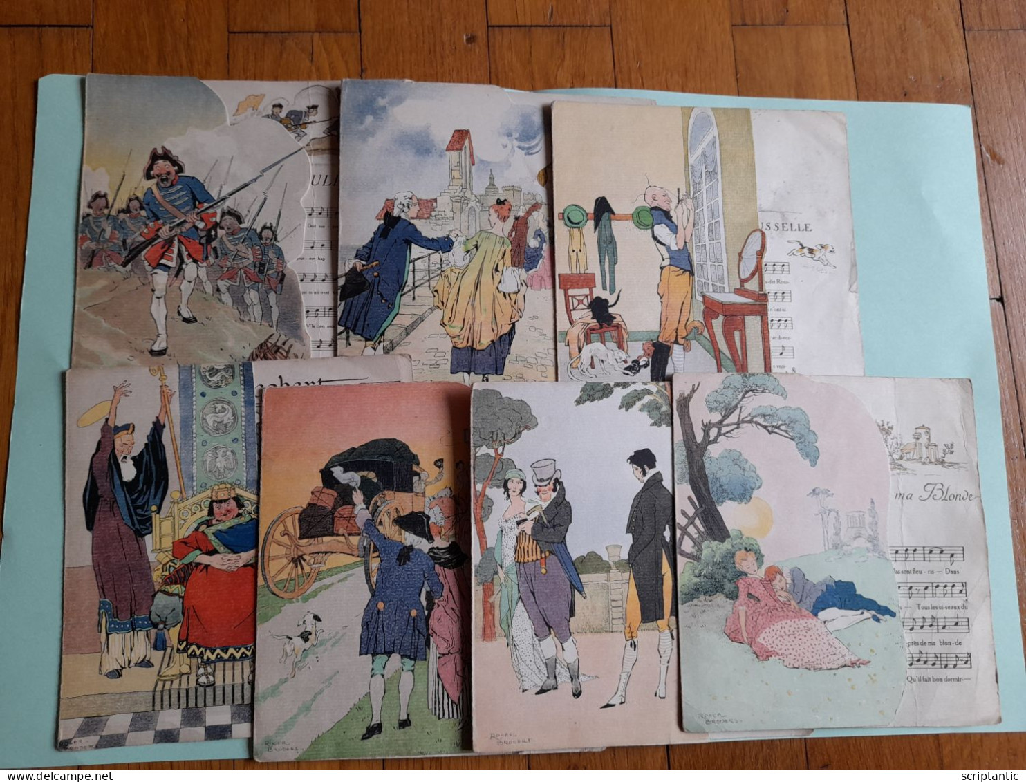 Lot  7 MENUS Années 1930 Champagne Delbeck - Reims - Illustrateur Roger BRODERS - Menükarten