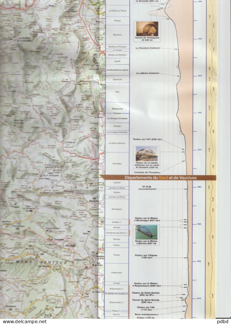 SNCF 31 . Carte Du Tracé . Valence à Marseille Et Nîmes . RFF . Nouvelle Voie Pour Le Sud . - Spoorweg