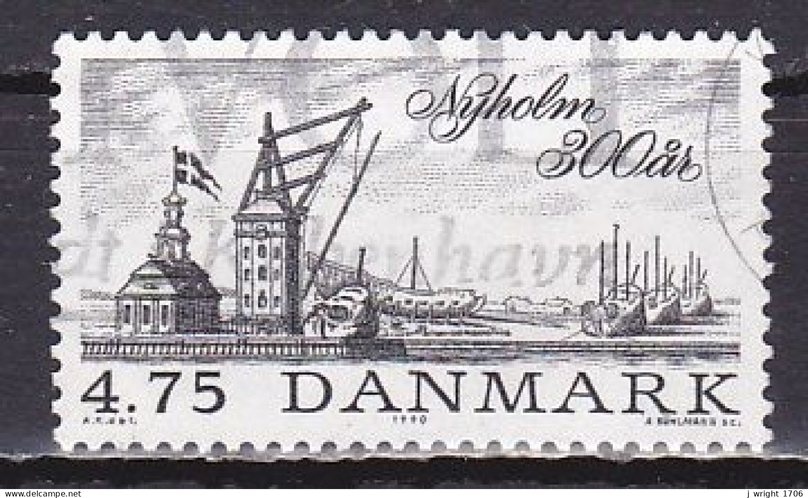 Denmark, 1990, Nyholm 300th Anniv, 4.75kr, USED - Gebruikt