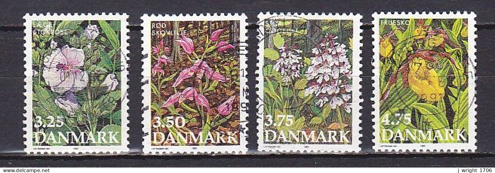 Denmark, 1990, Endangered Flowers, Set, USED - Used Stamps