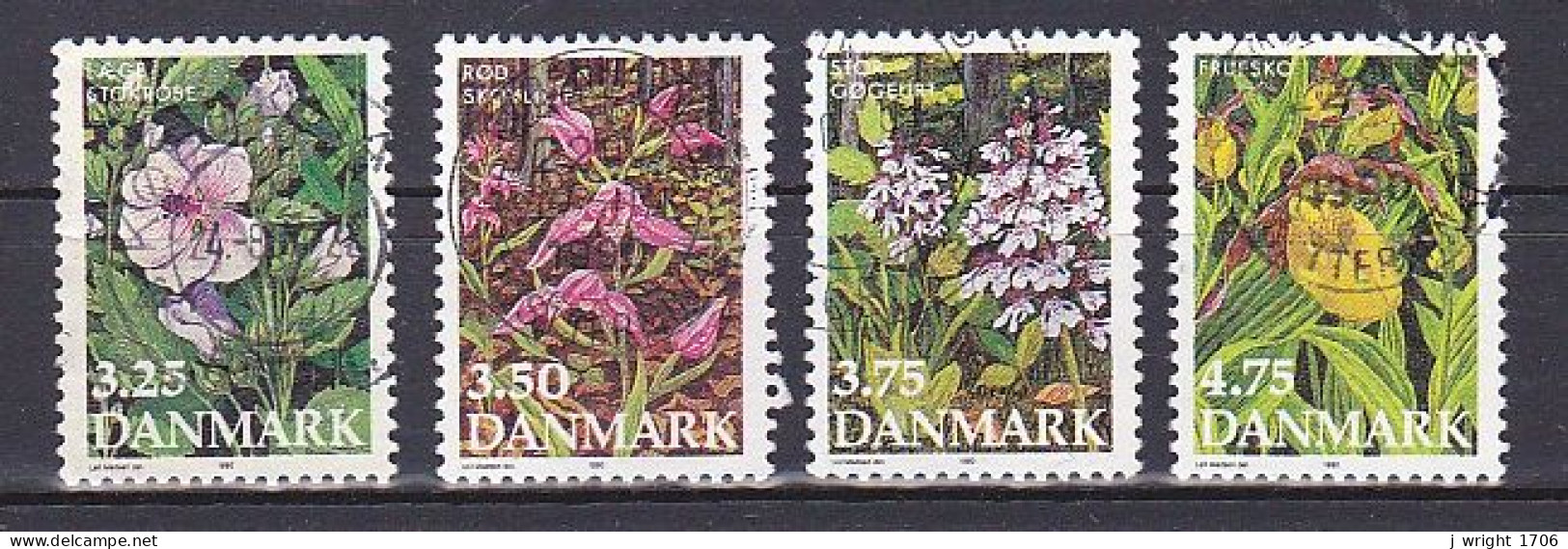 Denmark, 1990, Endangered Flowers, Set, USED - Gebraucht
