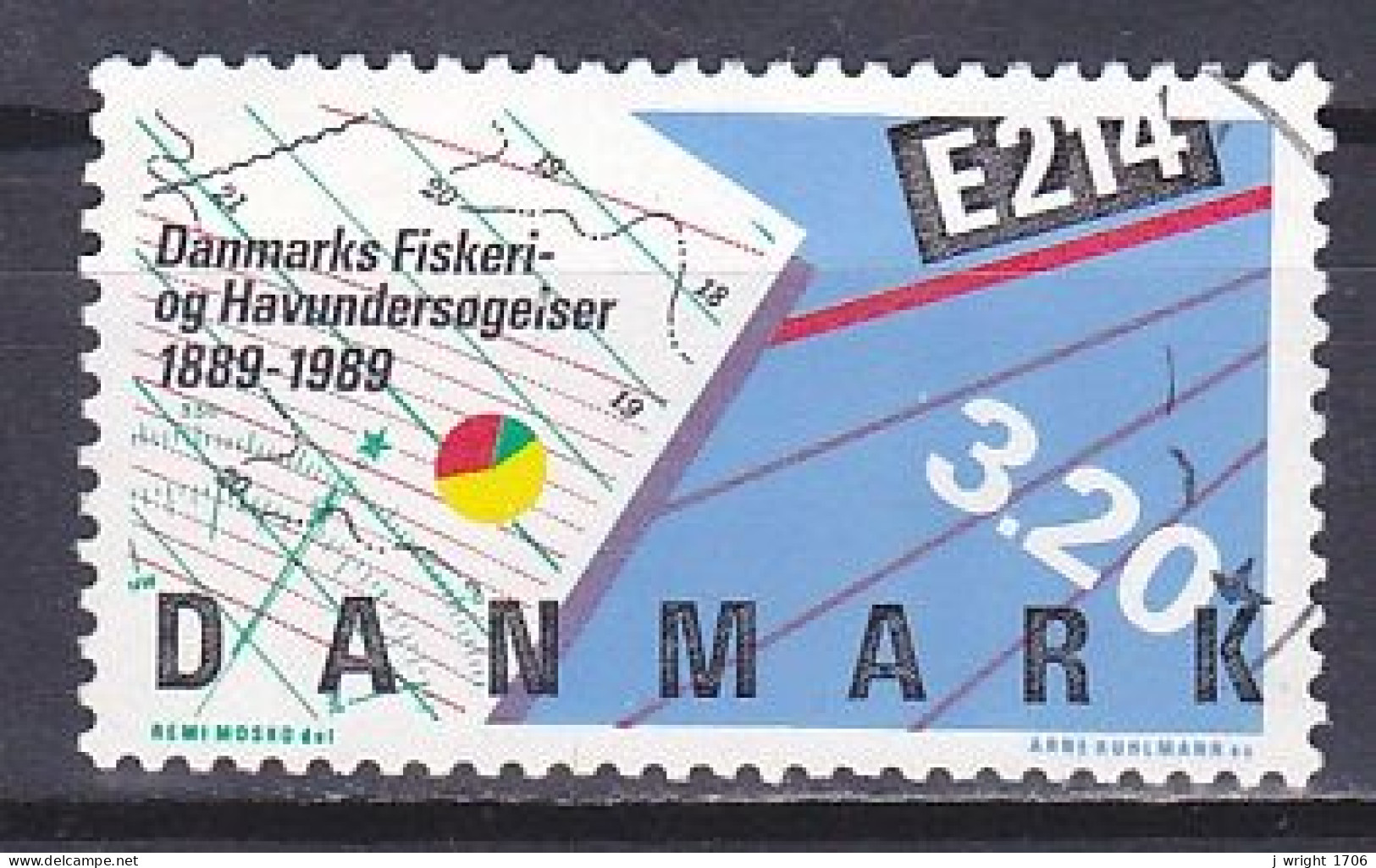 Denmark, 1989, Fishery & Marine Research Institute, 3.20kr, USED - Used Stamps