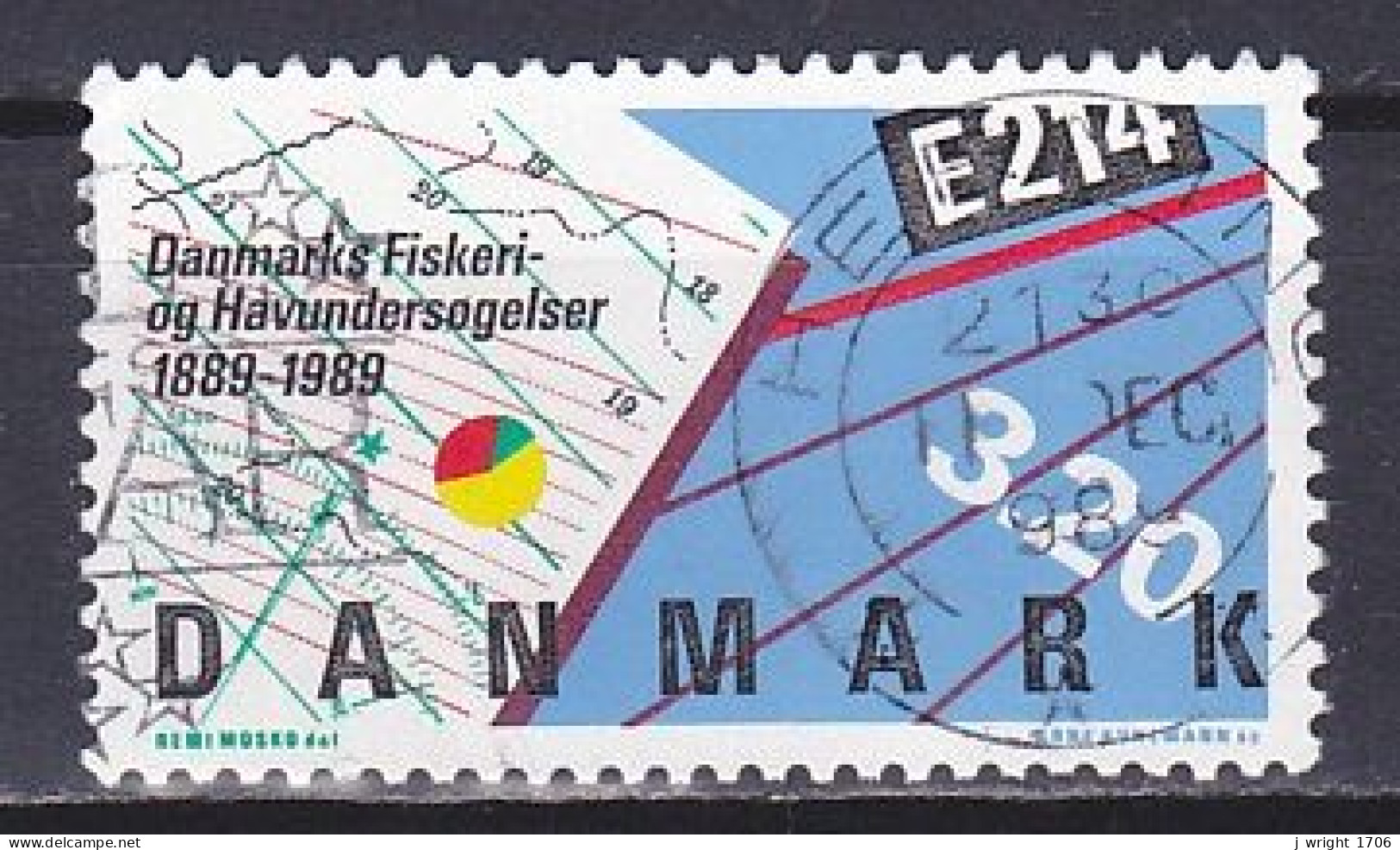 Denmark, 1989, Fishery & Marine Research Institute, 3.20kr, USED - Used Stamps