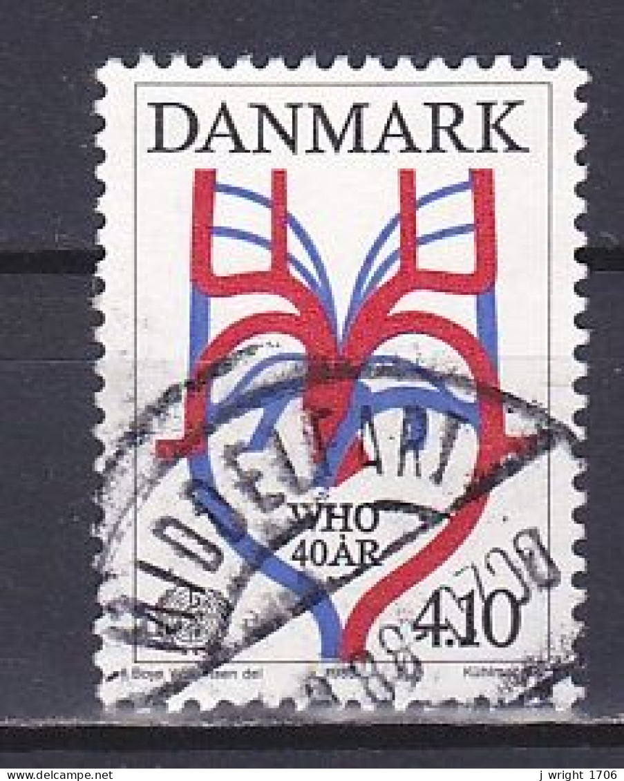 Denmark, 1988, World Health Organization WHO 40th Anniv, 4.10kr, USED - Gebraucht