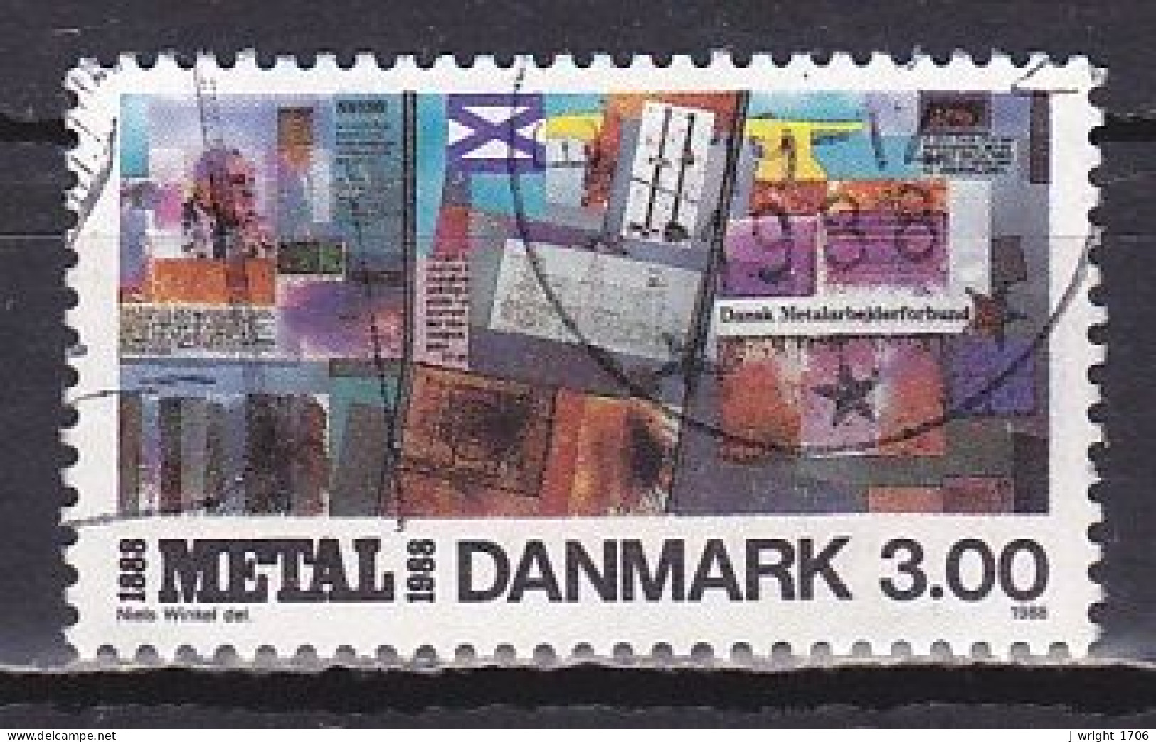 Denmark, 1988, Metal Workers Union Centenary, 3.00kr, USED - Gebraucht