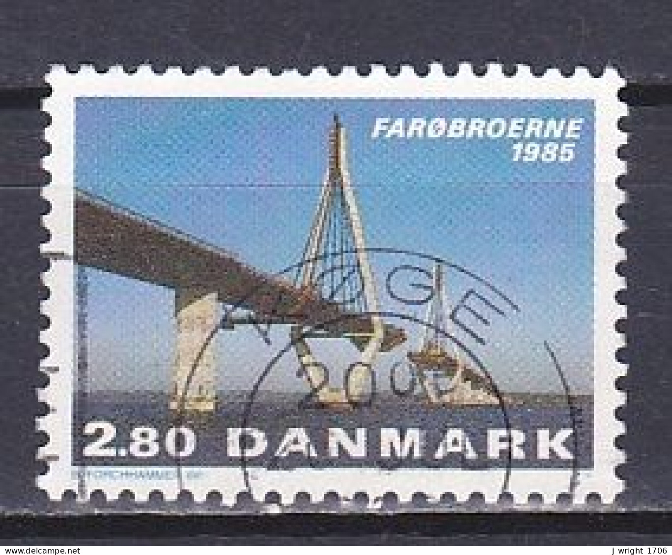 Denmark, 1985, Farö Bridges Inauguration, 2.80kr, USED - Gebraucht
