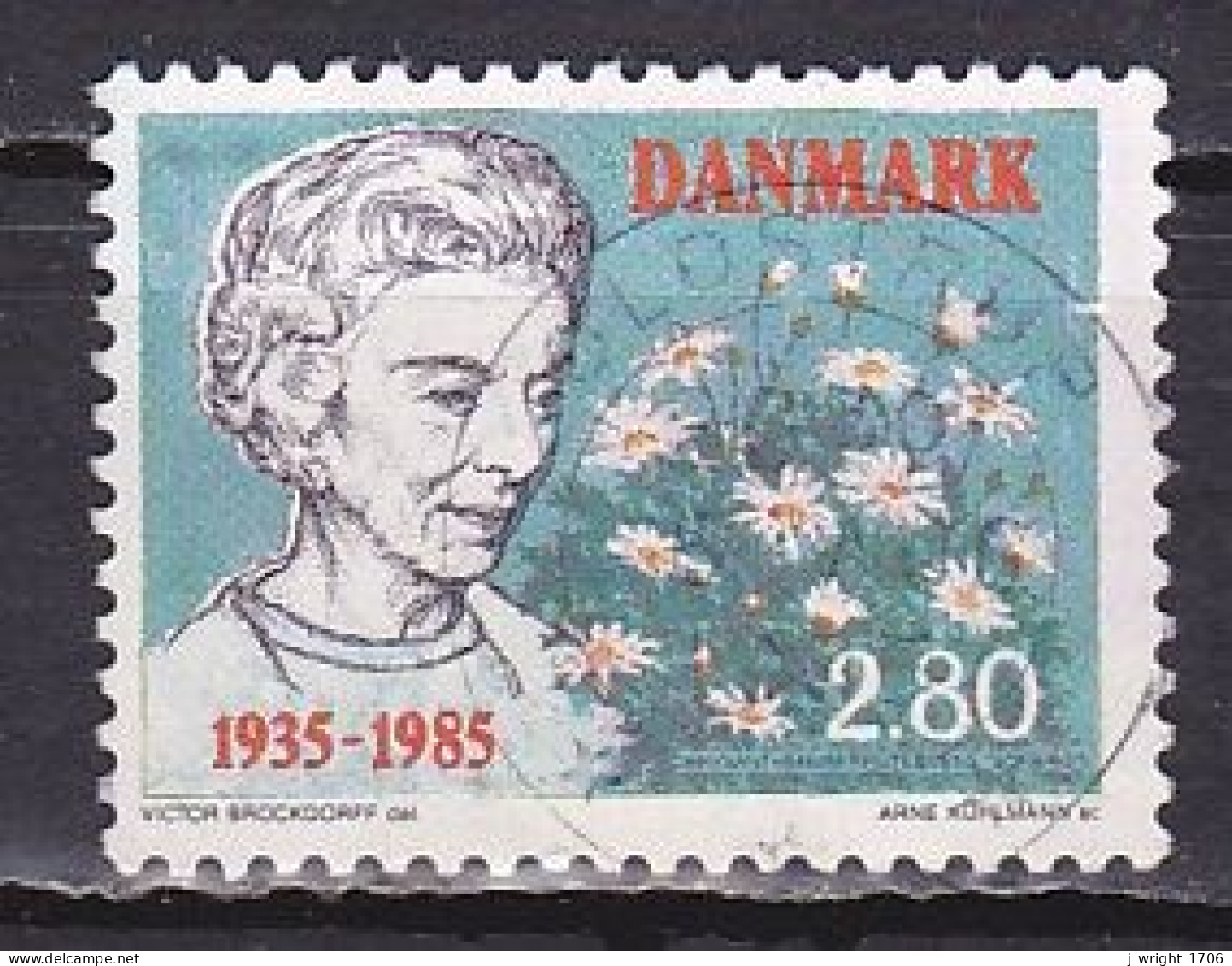 Denmark, 1985, Queen Ingrid Arrival 50th Anniv, 2.80kr, USED - Used Stamps