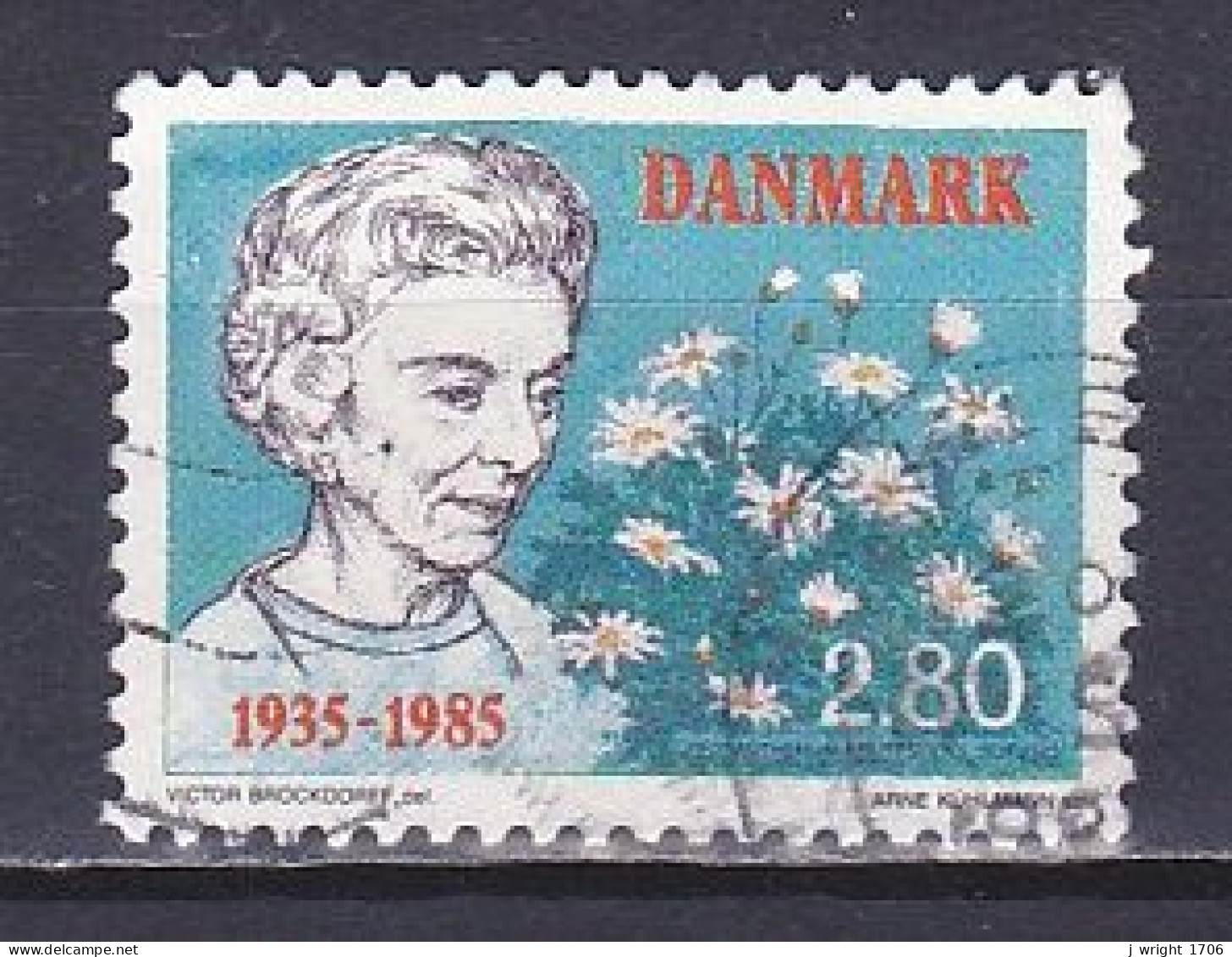 Denmark, 1985, Queen Ingrid Arrival 50th Anniv, 2.80kr, USED - Used Stamps