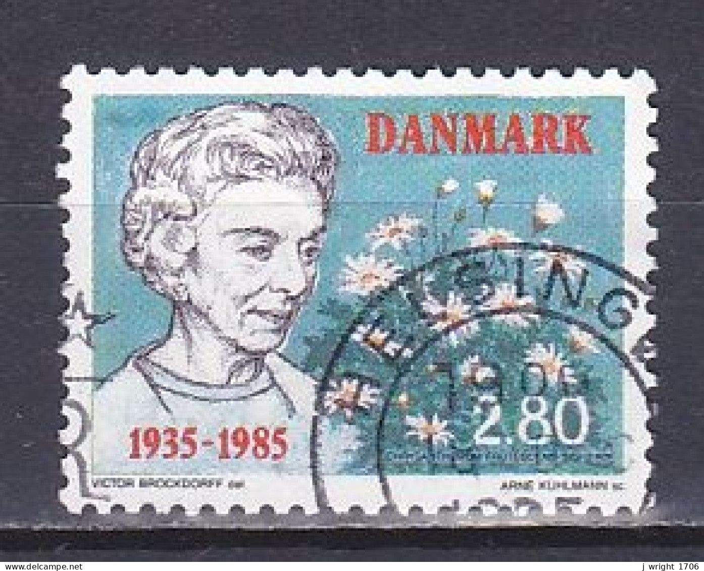 Denmark, 1985, Queen Ingrid Arrival 50th Anniv, 2.80kr, USED - Oblitérés