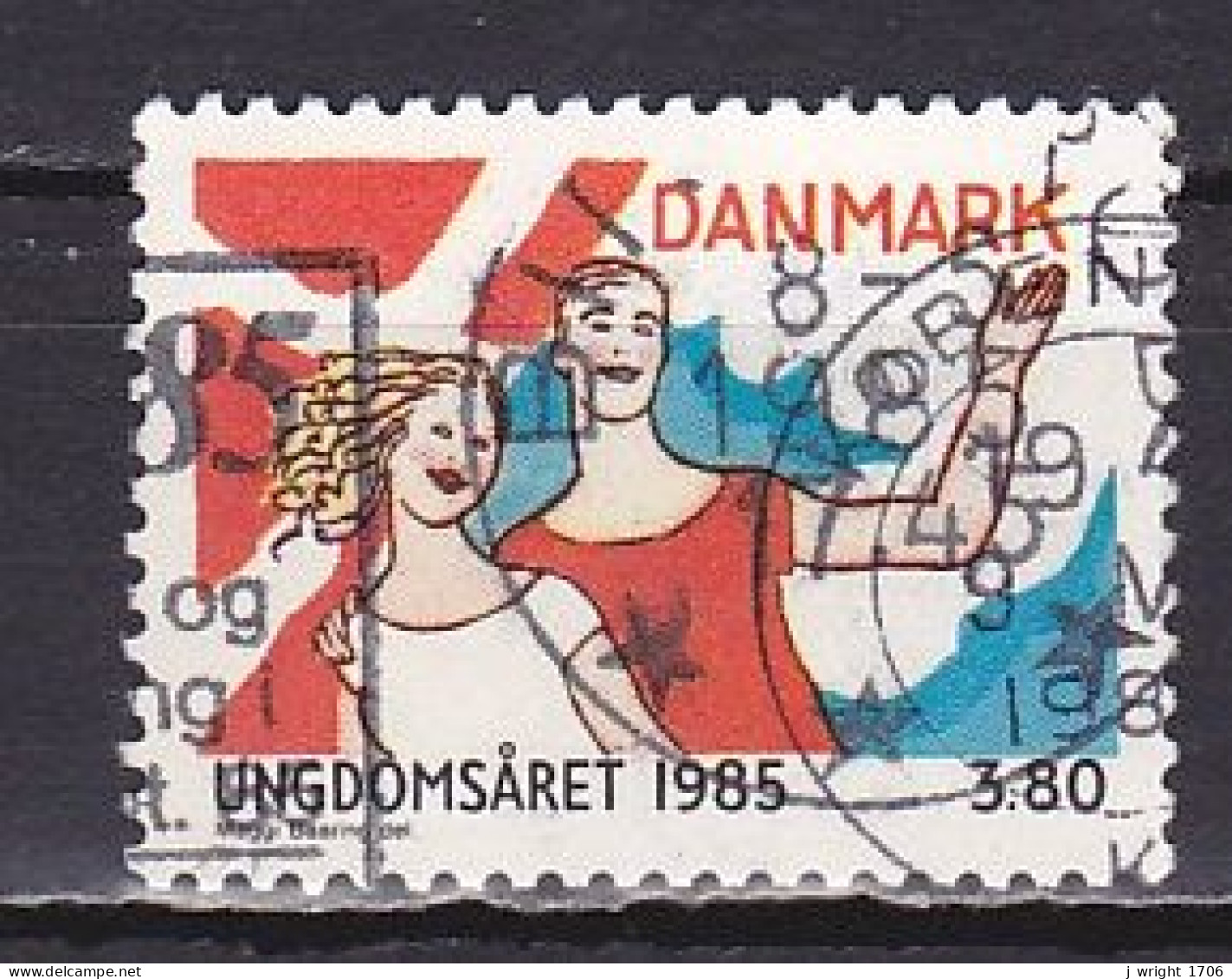 Denmark, 1985, International Youth Year, 3.80kr, USED - Usado