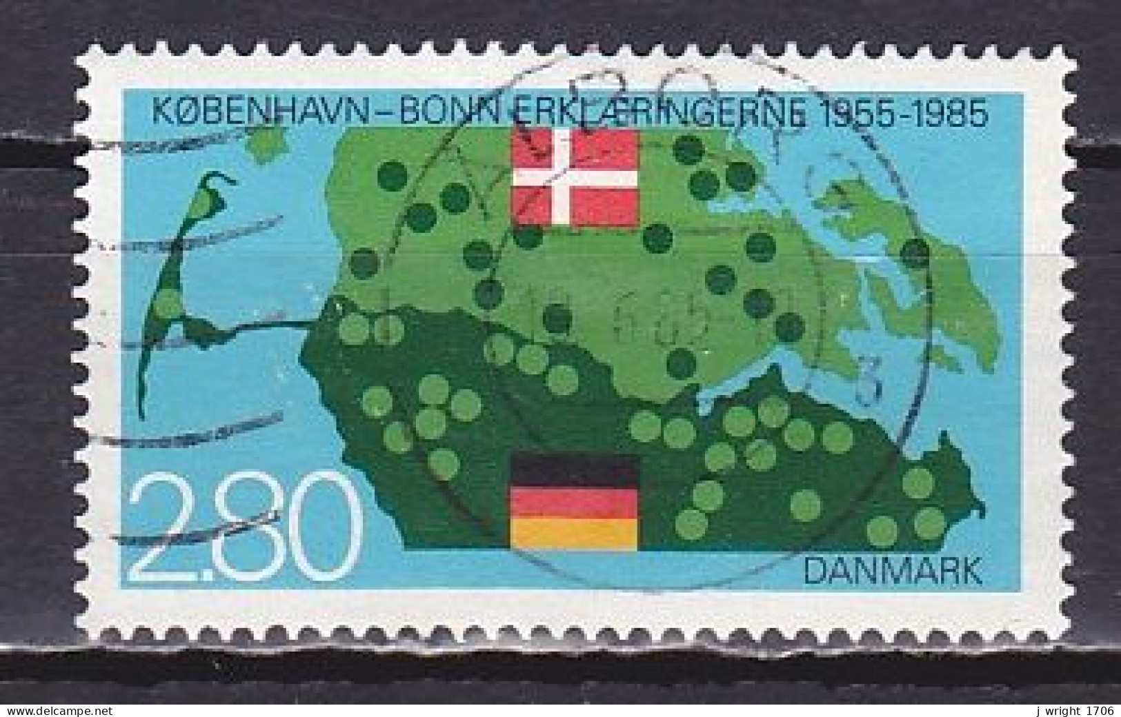 Denmark, 1985, Copenhagen-Bonn Declaration 30th Anniv, 2.80kr, USED - Usado