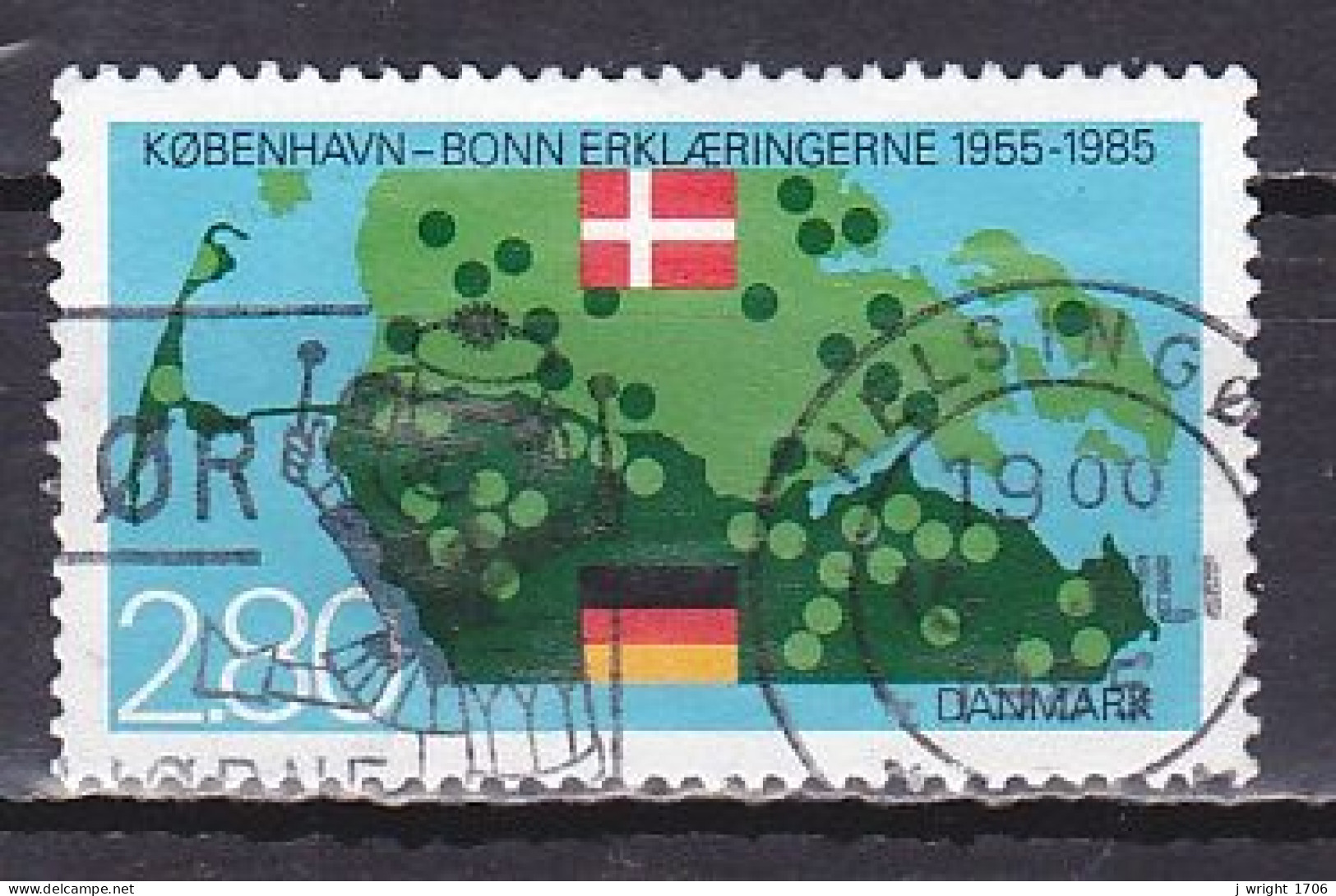 Denmark, 1985, Copenhagen-Bonn Declaration 30th Anniv, 2.80kr, USED - Gebraucht