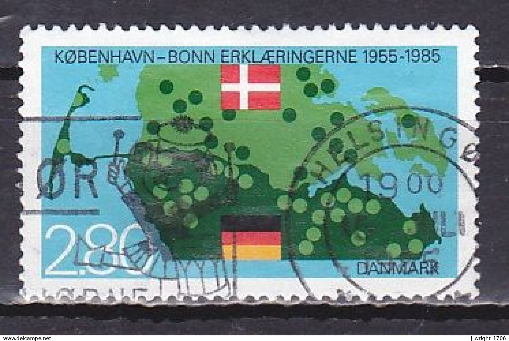 Denmark, 1985, Copenhagen-Bonn Declaration 30th Anniv, 2.80kr, USED - Usado