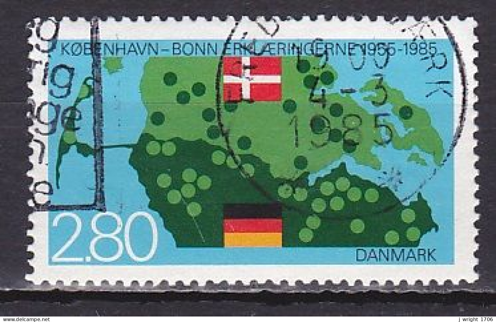 Denmark, 1985, Copenhagen-Bonn Declaration 30th Anniv, 2.80kr, USED - Usado