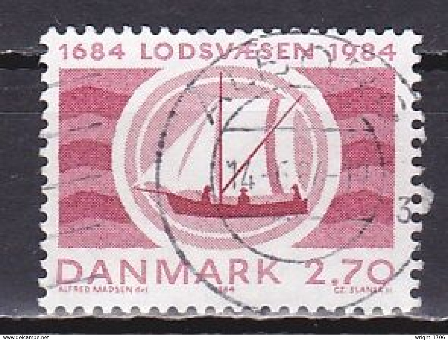 Denmark, 1984, Pilotage Service 300th Anniv, 2.70kr, USED - Used Stamps