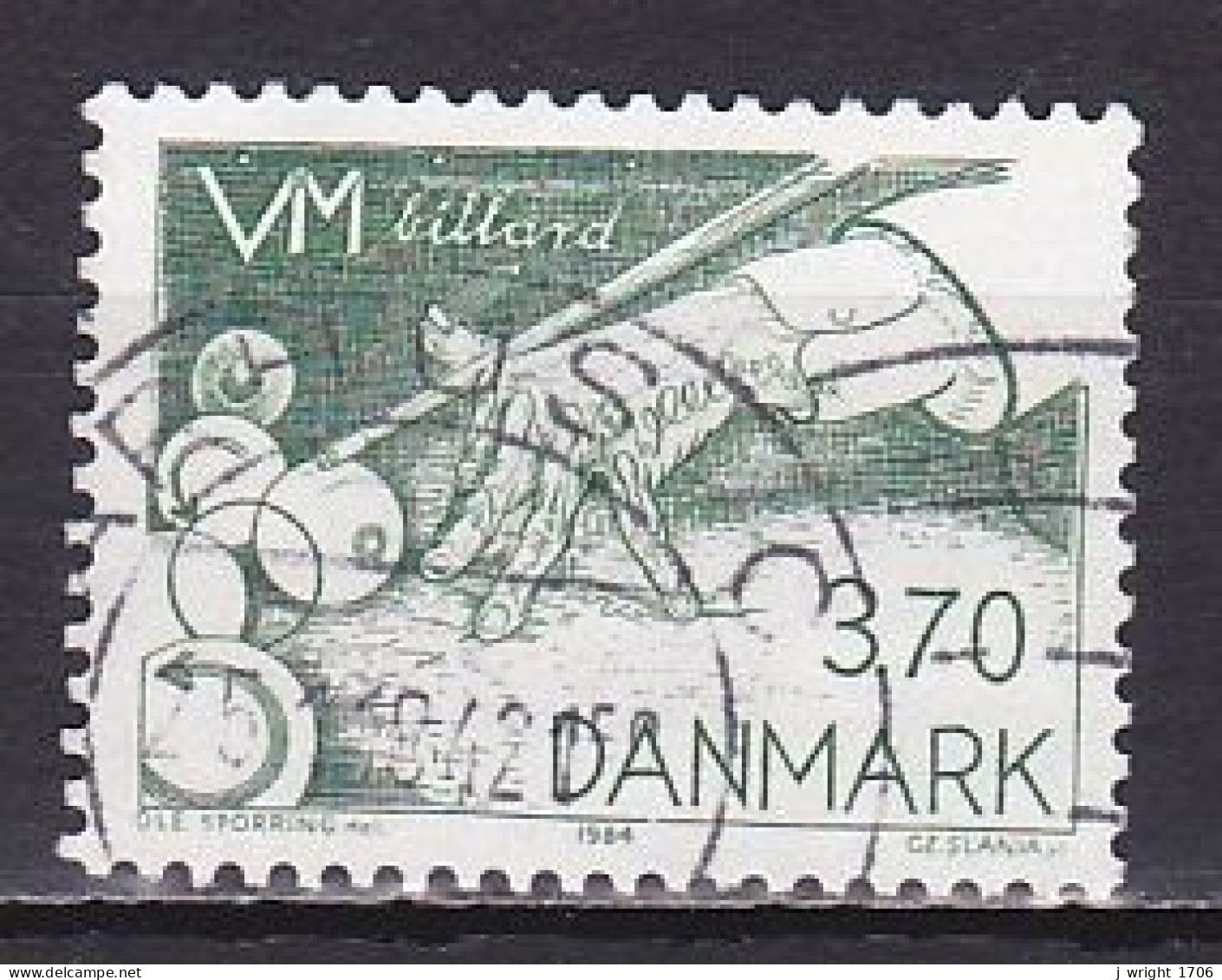 Denmark, 1984, World Billiards Championships, 3.70kr, USED - Gebraucht