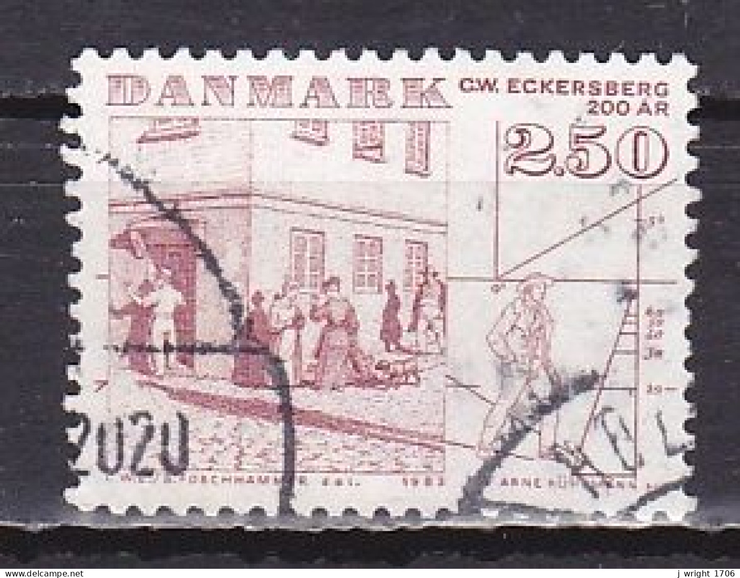 Denmark, 1983, Christoffer W. Eckersberg, 2.50kr, USED - Used Stamps