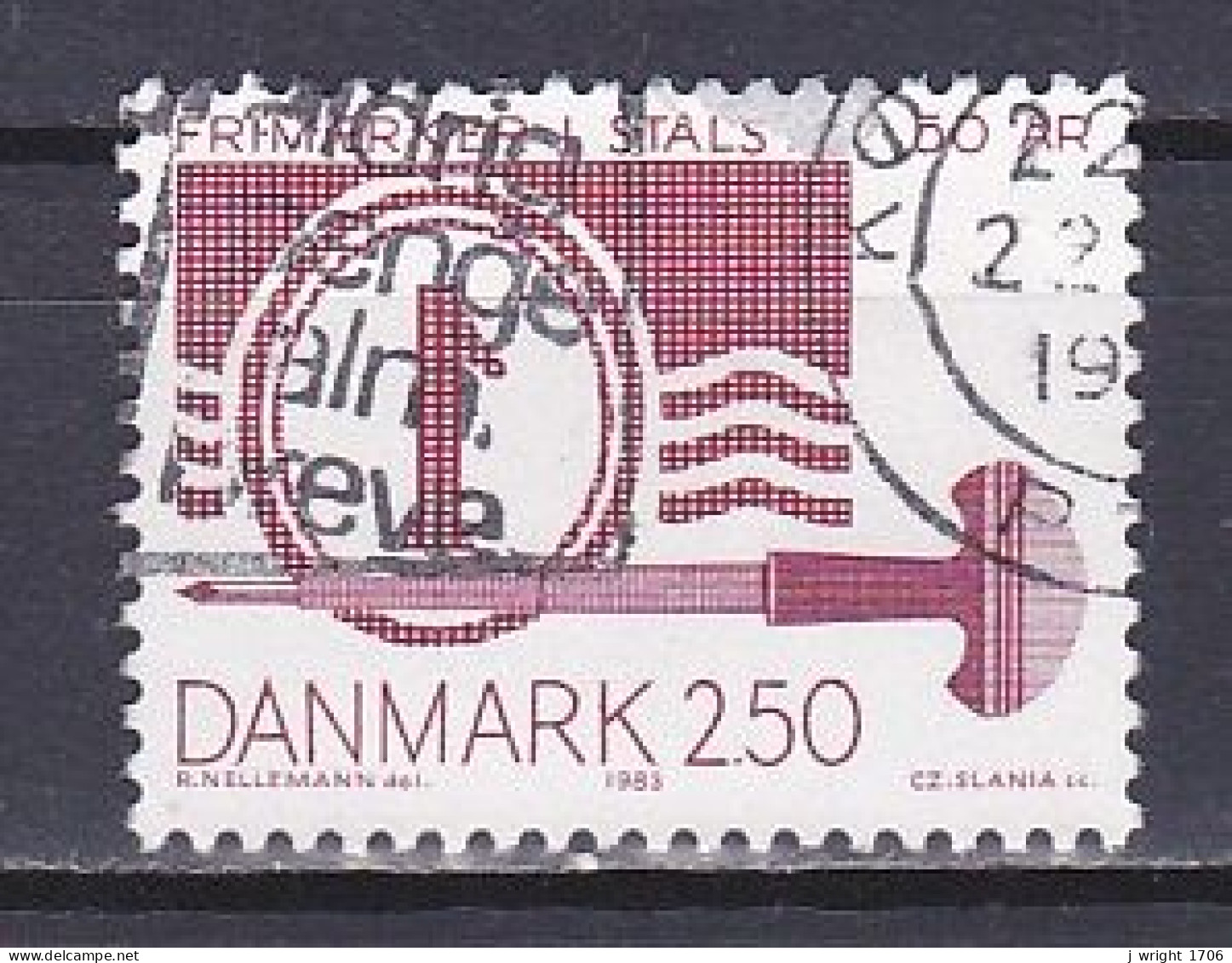 Denmark, 1983, Danish Recess-printed Stamps 50th Anniv, 2.50kr, USED - Oblitérés