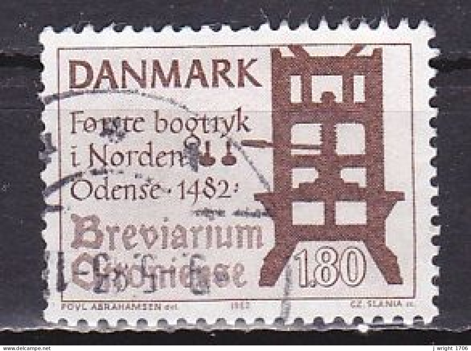 Denmark, 1982, Printing In Denmark 500th Anniv, 1.80kr, USED - Gebraucht