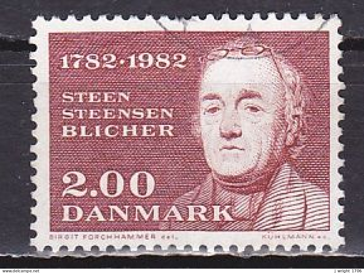 Denmark, 1982, Steen Steensen Blicher , 2.00kr, USED - Oblitérés