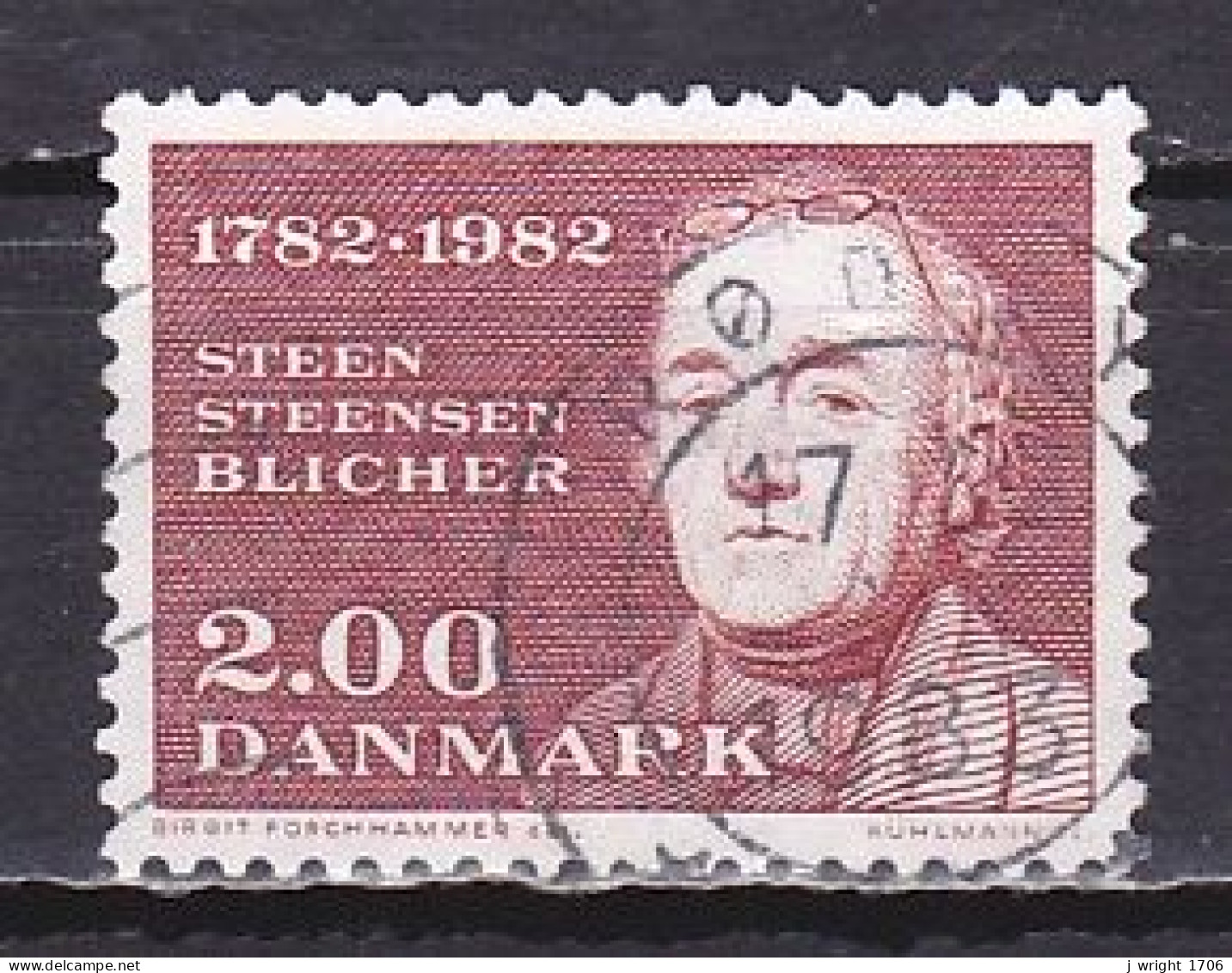 Denmark, 1982, Steen Steensen Blicher , 2.00kr, USED - Oblitérés