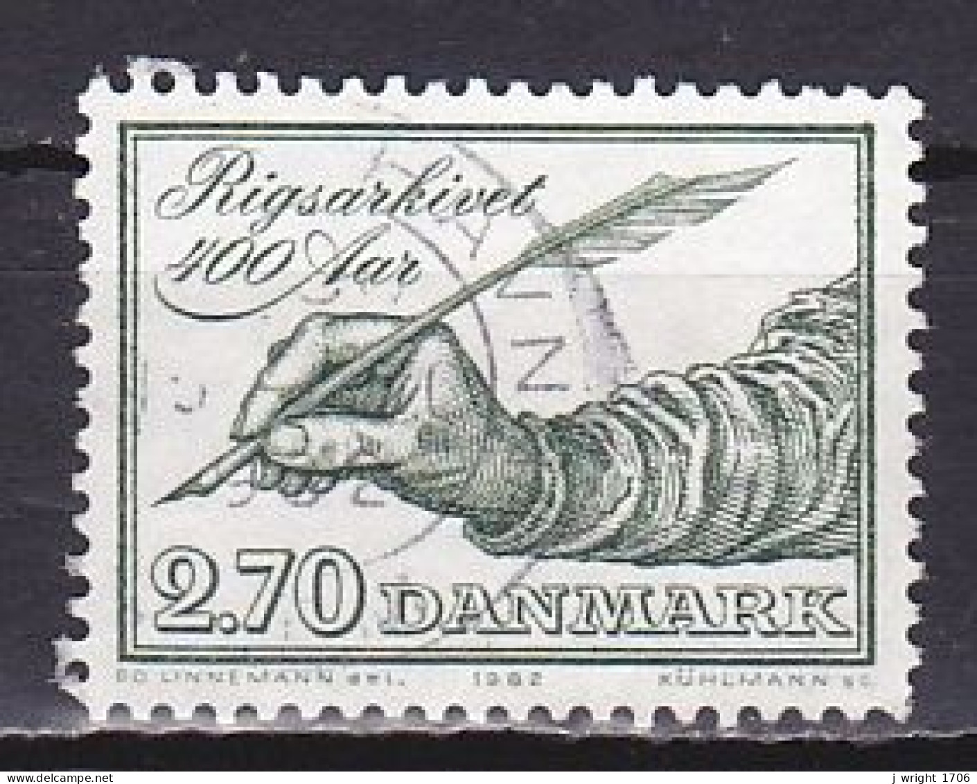 Denmark, 1982, Record Office 400th Anniv, 2.70kr, USED - Gebraucht