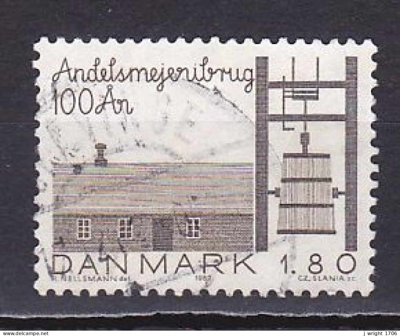 Denmark, 1982, Co-operative Dairy Farming Centenary, 1.80kr, USED - Oblitérés