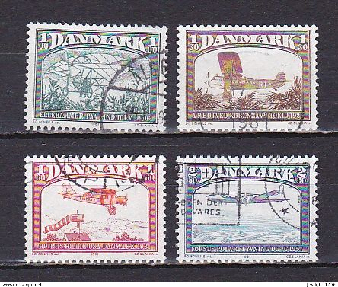 Denmark, 1981, Aviation History, Set, USED - Used Stamps