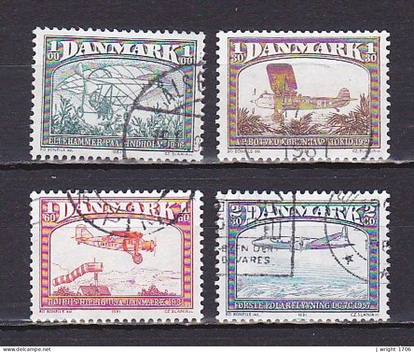 Denmark, 1981, Aviation History, Set, USED - Oblitérés