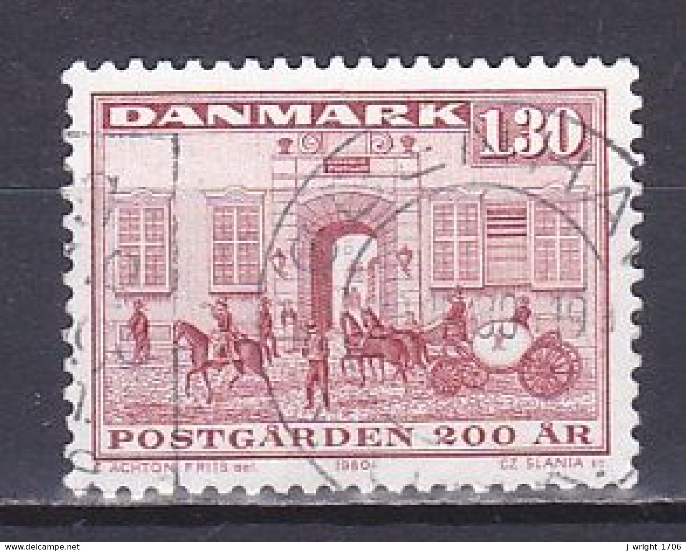 Denmark, 1980, National Postal Service Bicentenary, 1.30kr, USED - Usati