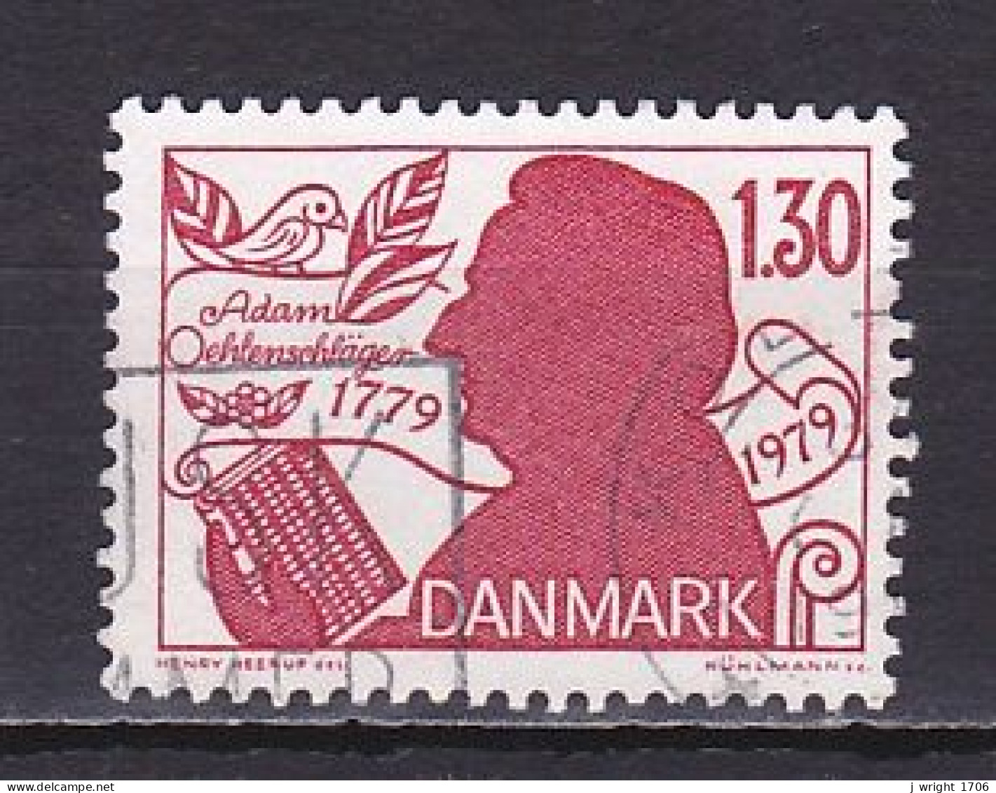 Denmark, 1979, Adam Oehlenschläger , 1.30kr, USED - Oblitérés