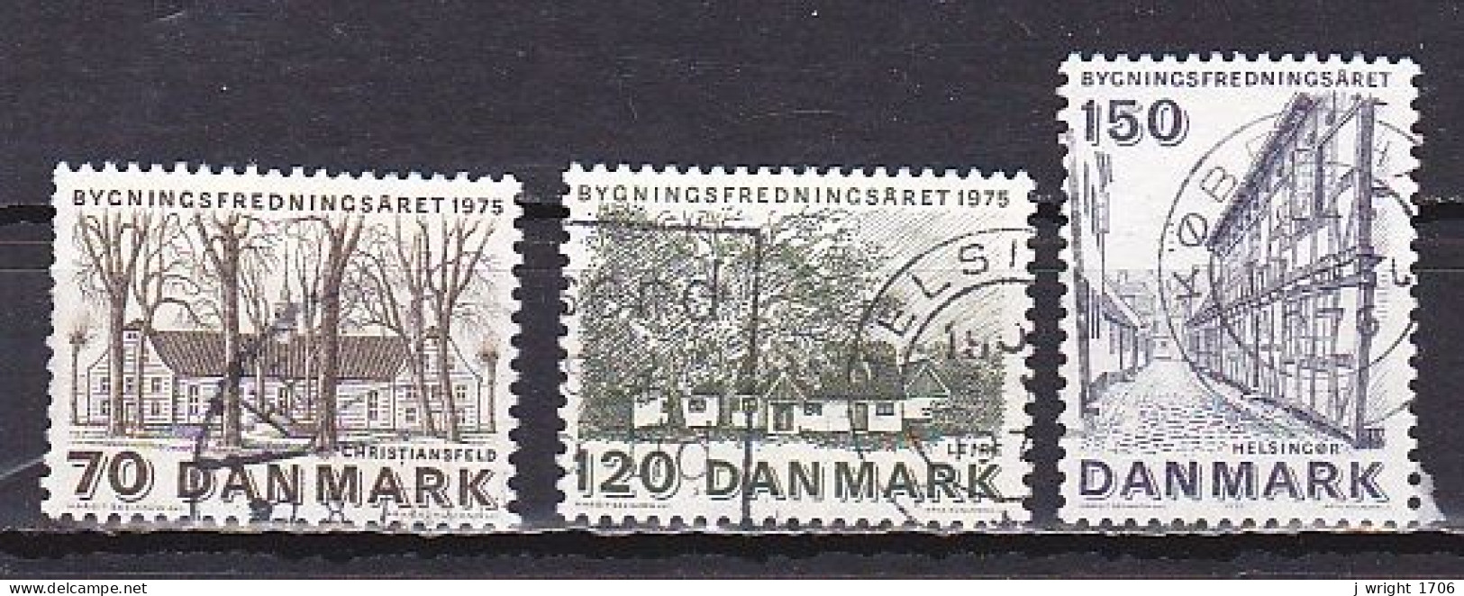 Denmark, 1975, European Architectural Heritage Year, Set, USED - Used Stamps