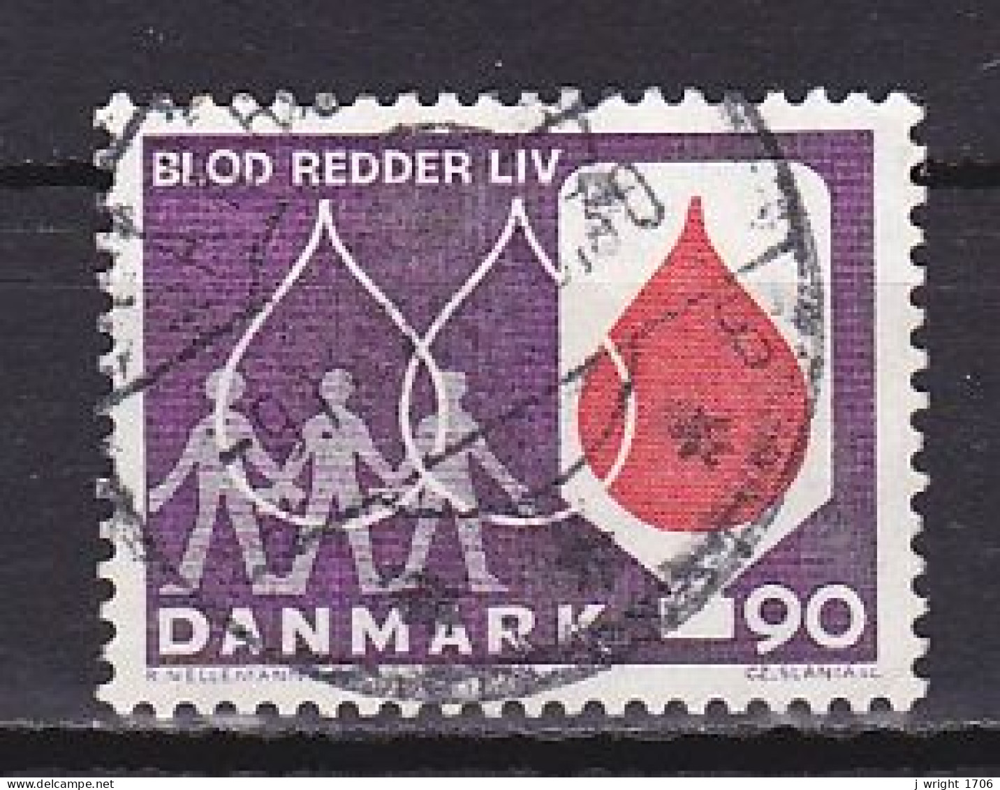Denmark, 1974, Blood Donors Campaign, 90ø, USED - Gebruikt
