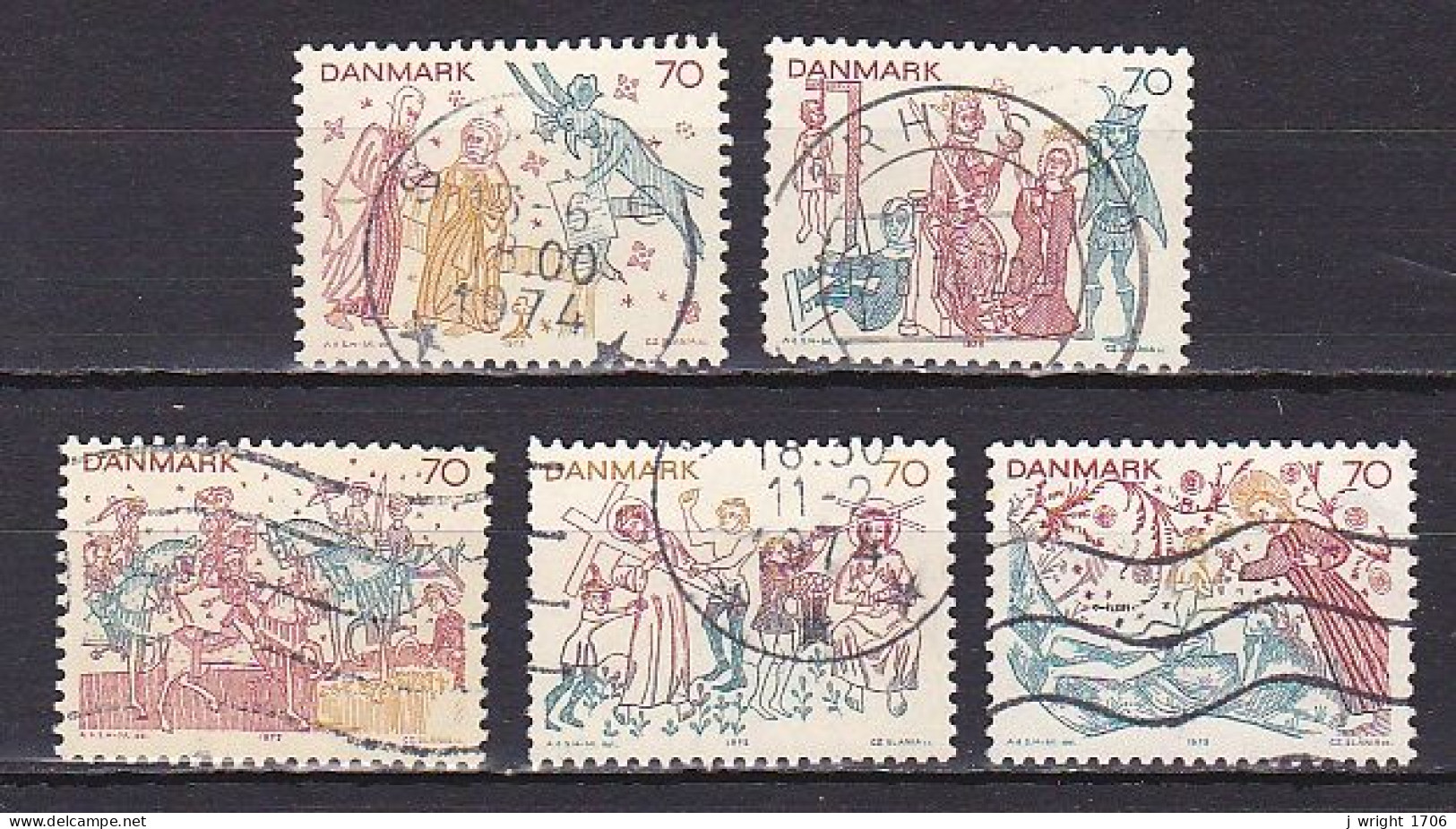 Denmark, 1973, Church Frescoes, Set, USED - Gebruikt