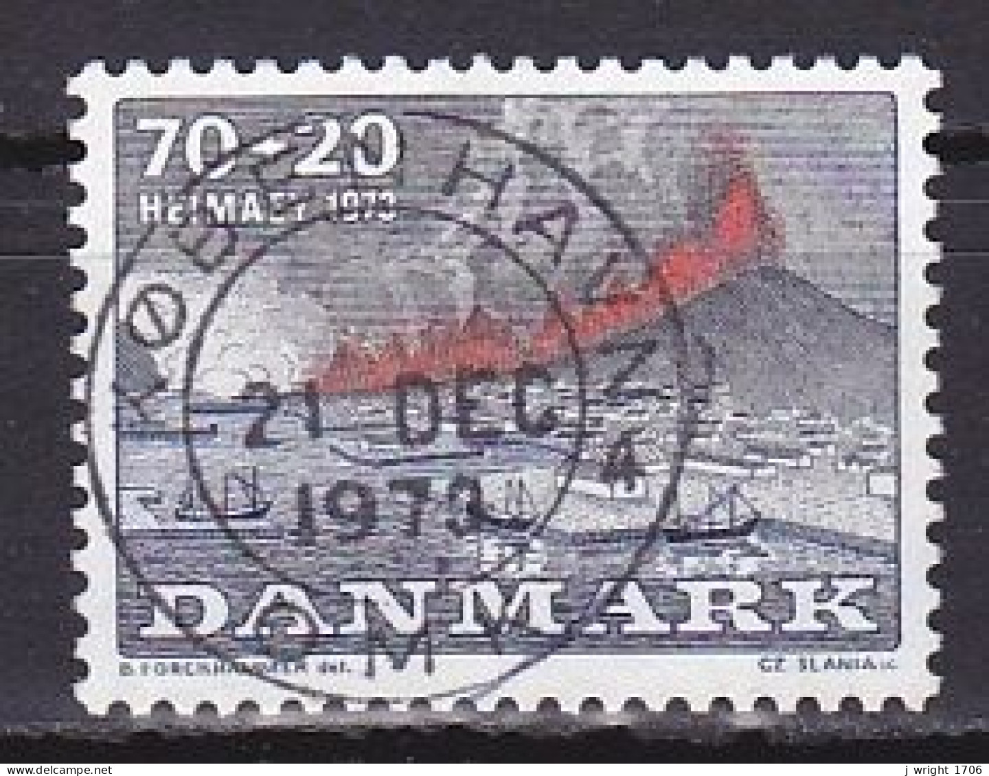 Denmark, 1973, Heimaey Eruption Fund, 70ø + 20ø, USED - Used Stamps