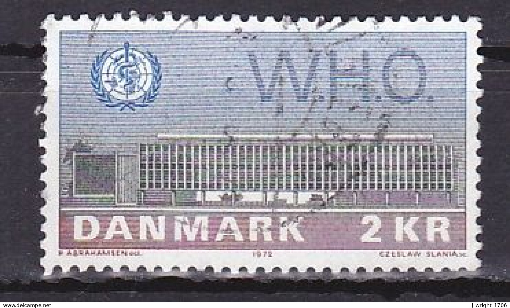 Denmark, 1972, World Health Organization/WHO, 2 Kr, USED - Oblitérés